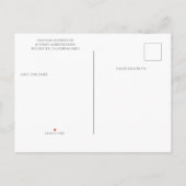 みすぼらしいシックな花模様日付を保存 案内ポストカード (裏面)