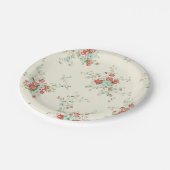 みすぼらしいシックな花模様 ペーパープレート (アングル)