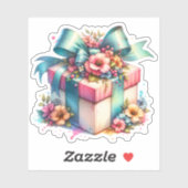 みすぼらしいシックな誕生日ギフト水色 シール (シート)