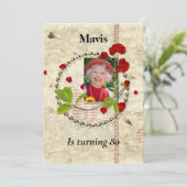 みすぼらしいシックな誕生日パーティーの招待状 招待状 (スタンド正面)