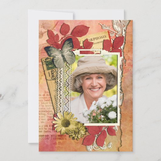 みすぼらしいシックな誕生日パーティーの招待状 招待状 (正面)