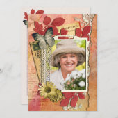 みすぼらしいシックな誕生日パーティーの招待状 招待状 (正面/裏面)