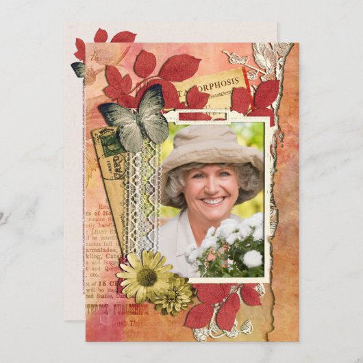 みすぼらしいシックな誕生日パーティーの招待状 招待状 (正面/裏面)