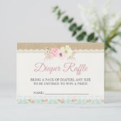 みすぼらしいシックな赤ちゃんシャワーおむつラッフルエンクロージャ エンクロージャーカード (スタンド正面)