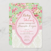 みすぼらしいシックな赤ちゃんシャワーティーパーティの招待状 招待状 (正面/裏面)