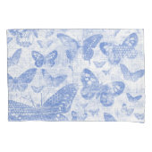 みすぼらしいシックな赤ちゃんブルーの蝶パターン、みすぼらしいc 枕カバー (正面)