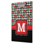 みすぼらしいシックな赤と黒と白のケシのモノグラム クリップボード (左)