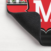 みすぼらしいシックな赤と黒と白のケシのモノグラム マウスパッド (コーナー)