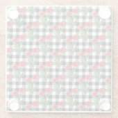 みすぼらしいシックな赤と黒と白のポピーのフローラ ガラスコースター (裏面)