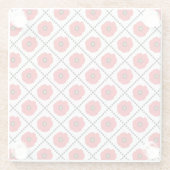 みすぼらしいシックな赤と黒と白のポピーのフローラ ガラスコースター (裏面)