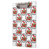 みすぼらしいシックな赤と黒と白のポピーのフローラ クリップボード (左)