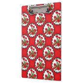 みすぼらしいシックな赤と黒と白のポピーのフローラ クリップボード (左)