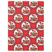 みすぼらしいシックな赤と黒と白のポピーのフローラ クリップボード (裏面)