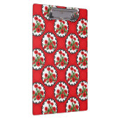 みすぼらしいシックな赤と黒と白のポピーのフローラ クリップボード (右)