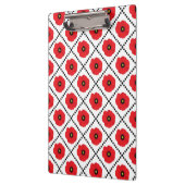 みすぼらしいシックな赤と黒と白のポピーのフローラ クリップボード (左)