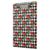 みすぼらしいシックな赤と黒と白のポピーのフローラ クリップボード (左)