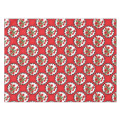 みすぼらしいシックな赤と黒と白のポピーのフローラ テーブルクロス (正面(横))