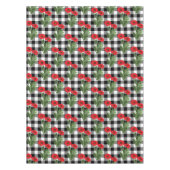 みすぼらしいシックな赤と黒と白のポピーのフローラ テーブルクロス (正面)