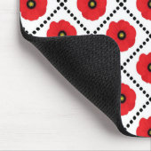 みすぼらしいシックな赤と黒と白のポピーのフローラ マウスパッド (コーナー)