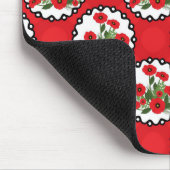 みすぼらしいシックな赤と黒と白のポピーのフローラ マウスパッド (コーナー)