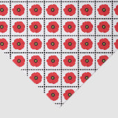 みすぼらしいシックな赤と黒と白のポピーのフローラ 薄葉紙 (詳細)