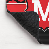 みすぼらしいシックな赤と黒のケシのフローラモノグラム マウスパッド (コーナー)