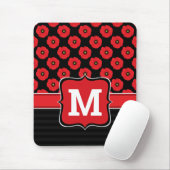 みすぼらしいシックな赤と黒のケシのフローラモノグラム マウスパッド (マウス)