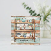 みすぼらしいシックな銅棚とガーデンデコール サンキューカード (スタンド正面)