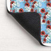 みすぼらしいシックな青い赤いフローラの花のプリントby LeahG マウスパッド (コーナー)