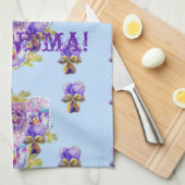 みすぼらしいシックな青の愛おばあちゃんティータオル キッチンタオル (四つ折り)