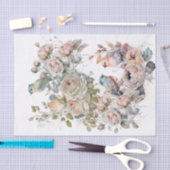 みすぼらしいシックな鳥とバラティッシュペーパー 薄葉紙 (クラフト)