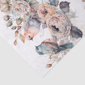 みすぼらしいシックな鳥とバラ 薄葉紙 (詳細)