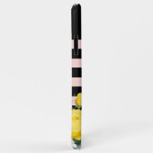 みすぼらしいシックな黄色の白いバラの花のパターン Case-Mate iPhoneケース (裏面/右)