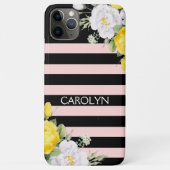 みすぼらしいシックな黄色の白いバラの花のパターン Case-Mate iPhoneケース (裏面)