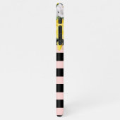 みすぼらしいシックな黄色の白いバラの花のパターン iPhoneケース (左側)