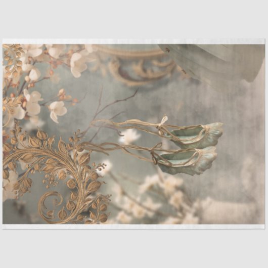 みすぼらしいシックぶら下がったな、バレリーナのスリッパ 薄葉紙 (正面)