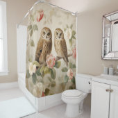 みすぼらしいシックエレガントフクロウ シャワーカーテン (インサイチュ)