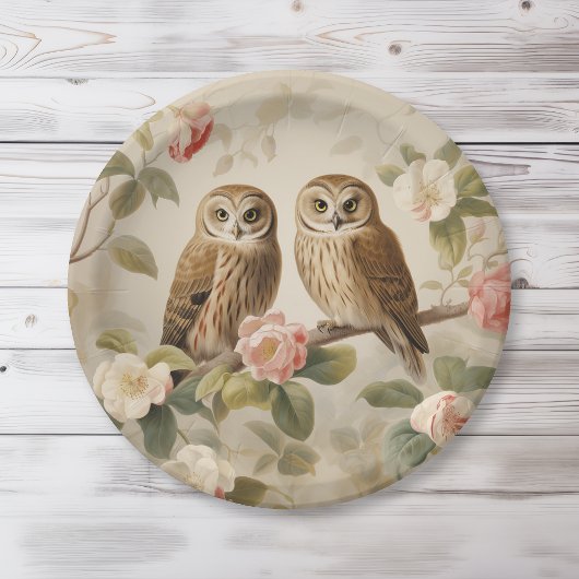 みすぼらしいシックエレガントフクロウ ペーパープレート