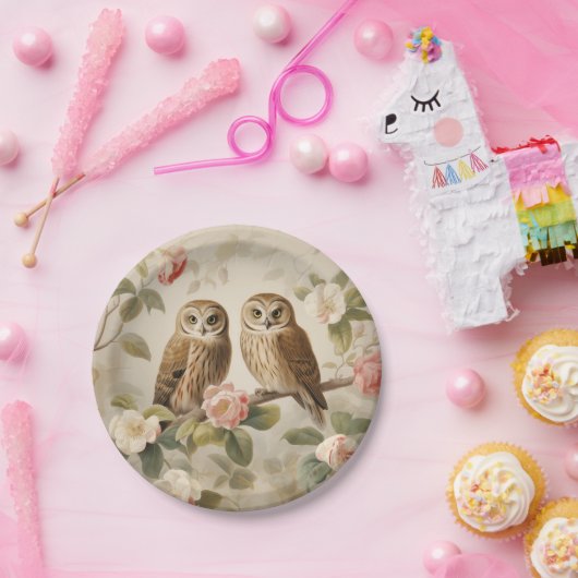 みすぼらしいシックエレガントフクロウ ペーパープレート (パーティー)