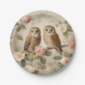みすぼらしいシックエレガントフクロウ ペーパープレート (正面)