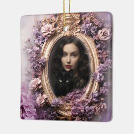 みすぼらしいシックカスタムな家族の写真クリスマス セラミックオーナメント