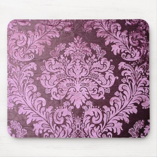 みすぼらしいシックグランジなフローラパープルビクトリアンダマスク マウスパッド (正面)
