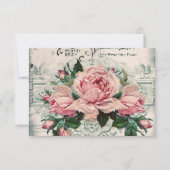 みすぼらしいシックビクトリアンなデコペフランスのージな、シックな サンキューカード (正面)