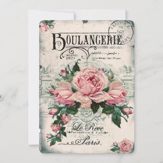 みすぼらしいシックビクトリアンなデコペフランスのージな、シックな セーブザデート (正面)