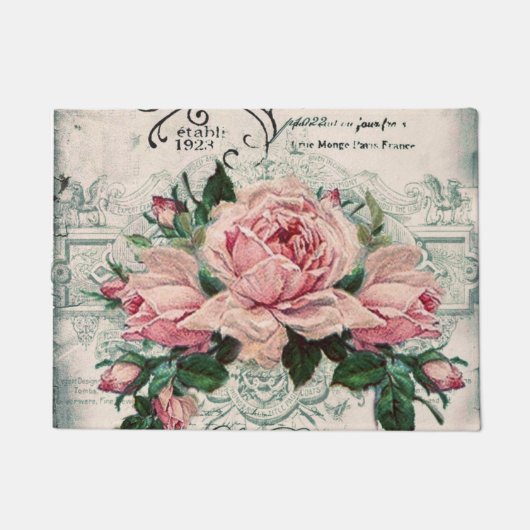 みすぼらしいシックビクトリアンなデコペフランスのージな、シックな ドアマット (正面)