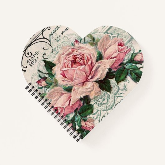 みすぼらしいシックビクトリアンなデコペフランスのージな、シックな ノートブック (正面)