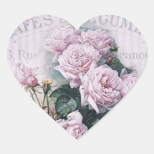 みすぼらしいシックビクトリアンなデコペフランスのージな、シックな ハートシール (正面)