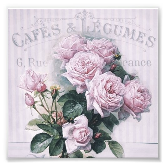 みすぼらしいシックビクトリアンなデコペフランスのージな、シックな フォトプリント            (正面)