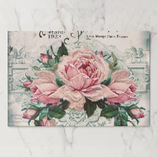 みすぼらしいシックビクトリアンなデコペフランスのージな、シックな ペーパーパッド (正面)