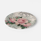 みすぼらしいシックビクトリアンなデコペフランスのージな、シックな ペーパープレート (アングル)